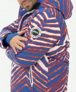 Unisex Zubaz NFL Buffalo Bills Adult Zebra Snow Team Color Bleacher Blazer Jacket