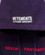 Vetements Sexual Fantasies Purple Hoodie