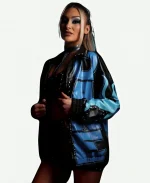 WWE NXT Izzi Dame Wrestler Black & Blue Leather Jacket