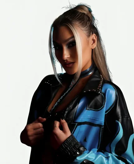 WWE NXT Izzi Dame Wrestler Leather Jacket - Black & Blue