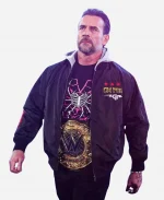 WWE Wrestler CM Punk Black Hooded Zipper Bomber Jacket