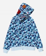 Women's BAPE Abc Shark Camo Full Zip Hooded Jacket - Blue