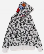 Women's BAPE Abc Shark Camo Grey Hooded Jacket