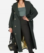 Women's Celine Double Breasted Long Dark Ash Trench Coat