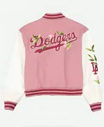 Women's New Era Cap Los Angeles Dodgers Floral Pink & White Varsity Jacket