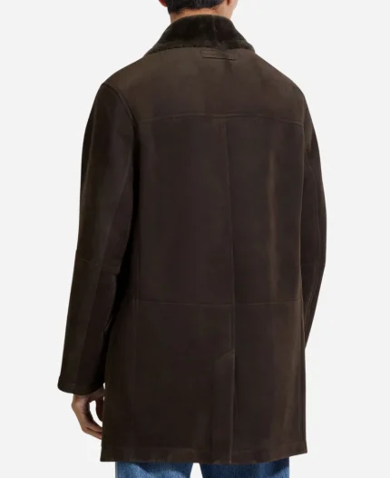 Zegna Warmth And Elegance Dark Brown Shearling Coat