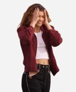 Zendaya Euphoria S04 Red Jacket