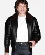 2026 Paris Fashion Week Party Connor Storrie Reversed Leather Jacket 