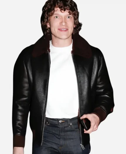2026 Paris Fashion Week Party Connor Storrie Reversed Leather Jacket 