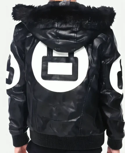 8 Ball Black Fur Hooded Jacket