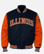 90’s Illinois Fighting Illini Football Navy Blue & Orange Jacket