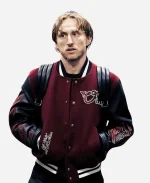 AC Milan x Off-Wh1tE 2025 Maroon & Black Varsity Jacket