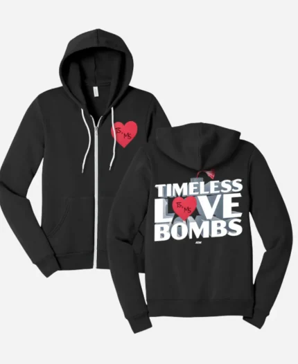 AEW Top Rope Tuesday The Timeless Love Bombs Black Zip Hoodie