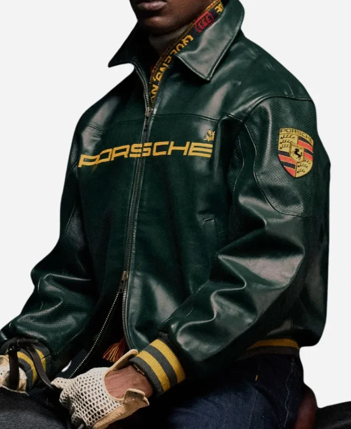ALD x Porsche 993 Leather Jacket – Red And Green