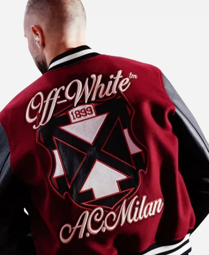 Ac Milan X Off-Wh1tE 2025 Varsity Jacket