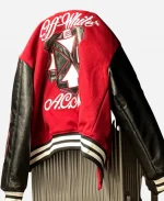 Ac Milan X Off-Wh1tE Marron & Black Varsity Jacket