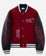 Ac Milan X Off-Wh1tE Varsity Jacket - Marron And Black