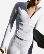 Airbrush Corset White Full Zip Jacket