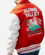 All Day Ski 80 Orange & White Varsity Jacket