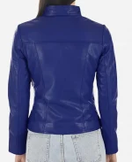 Ally Dawson Austin and Ally Blue Leather Jacket