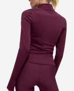 Alo Airlift Winter Warm Radiant Full-Zip Jacket in Burgundy