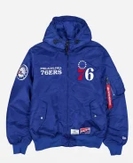 Alpha x 76ers Blue Bomber Jacket
