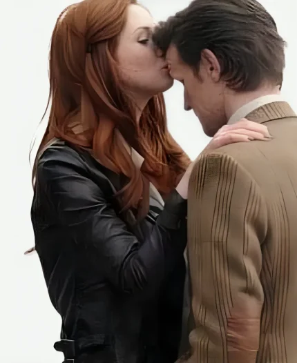 Amy Pond Doctor Who Karen Gillian Brown Leather Jacket