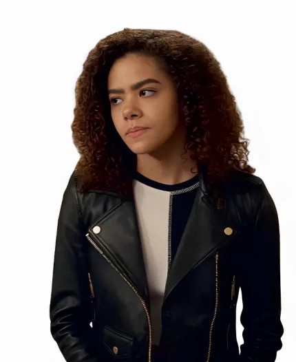 Antonia Gentry Ginny And Georgia Season 02 Black Leather Jacket
