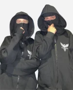 Arm Crystal Balaclava Black Hoodie