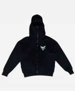 Arm Crystal Balaclava Black Zip Up Hoodie