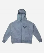 Arm Crystal Balaclava Grey Zip Up Hoodie