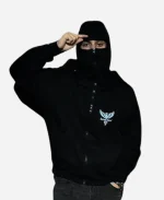 Arm Crystal Balaclava Zip Up Hoodie