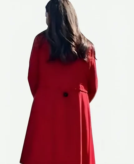 Ashley Greene Deck the Walls 2024 Rose Demonte Red Wool Coat