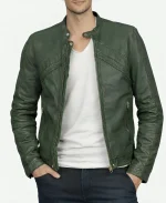 Austin Moon Austin and Ally S04 Ross Lynch Green Biker Jacket