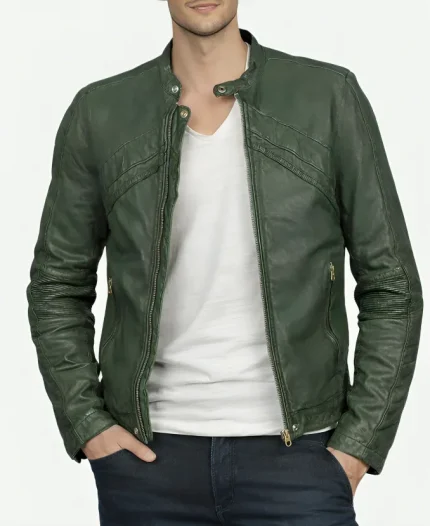 Austin Moon Austin and Ally S04 Ross Lynch Green Biker Jacket
