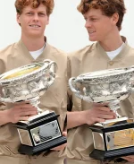 Australian Open tennis Tournament Jannik Sinner Beige Bomber Jacket