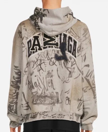Balenciaga Skater Zip Up Hoodie - Heather Grey