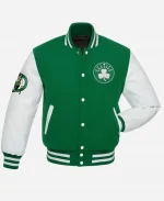 Boston Celtics Green And White Letterman Varsity Bomber Jacket