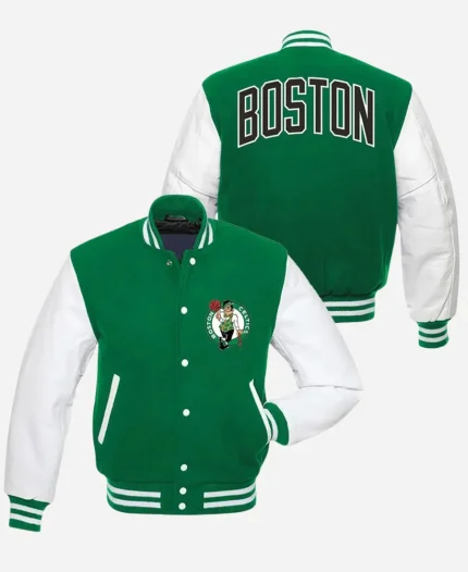 Boston Celtics Green And White Varsity Jacket