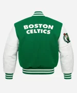 Boston Celtics Green & White Letterman Varsity Bomber Jacket