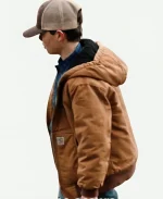 Brecken Merrill Yellowstone Tate Dutton S04 Brown Hooded Bomber Jacket