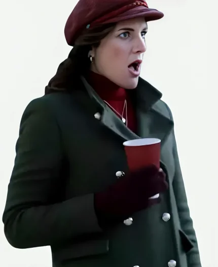 Brittany Clough Just Like A Christmas 2023 Alex Green Wool Coat