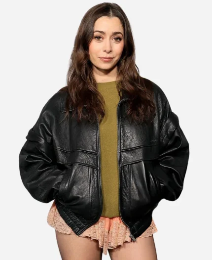 Buddy Event Premiere 2026 Cristin Milioti Black Leather Jacket