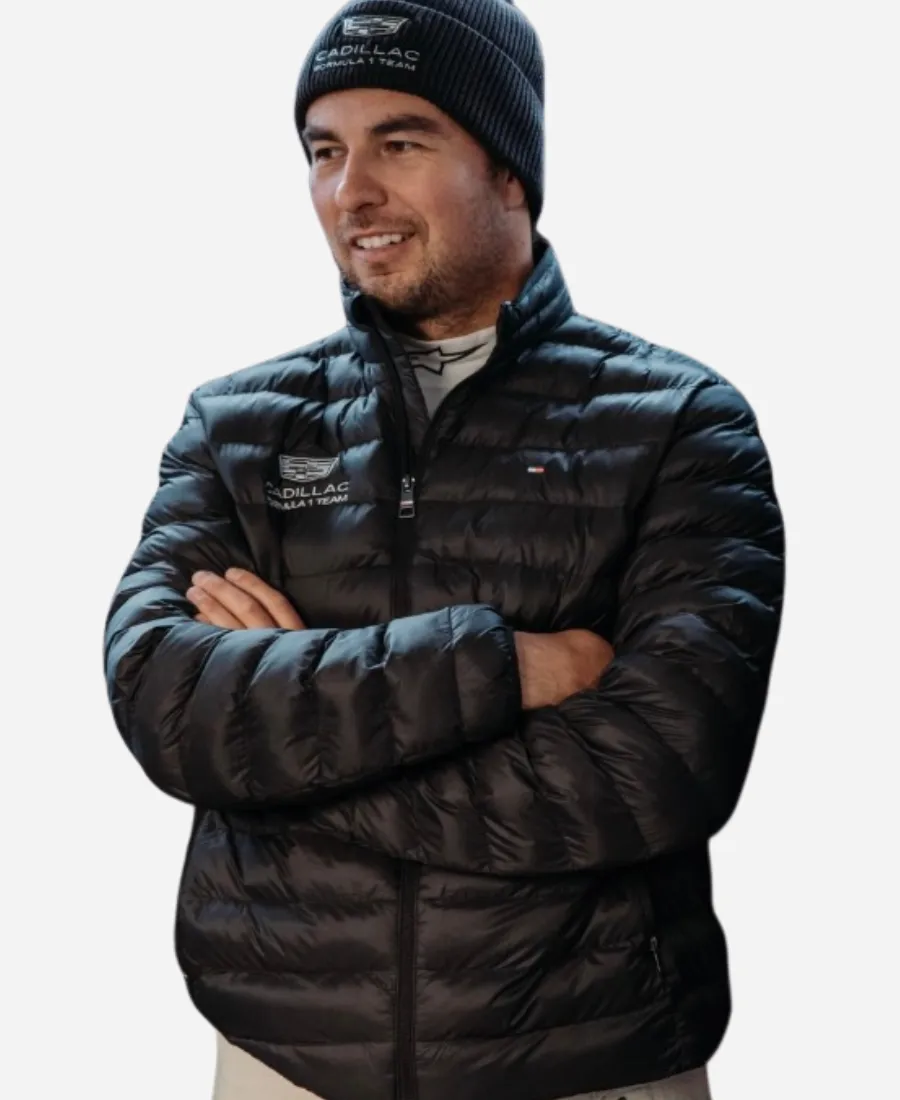 Cadillac F1 Sergio Pérez Black Puffer Jacket Cadillac F1 Sergio Pérez Black Puffer Jacket