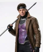 Channing Tatum Deadpool and Wolverine Leather Coat - Brown
