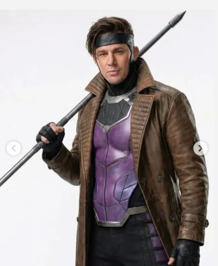 Channing Tatum Deadpool and Wolverine Leather Coat - Brown