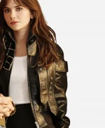 Charlie Harper Emilia Jones Black Leather Jacket