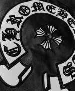 Chrome Hearts Embroidered Black PU Leather Jacket