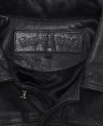 Chrome Hearts Star Embellished Black Leather Trucker Jacket - For Sale