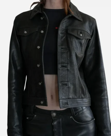 Chrome Hearts Star Leather Trucker Jacket